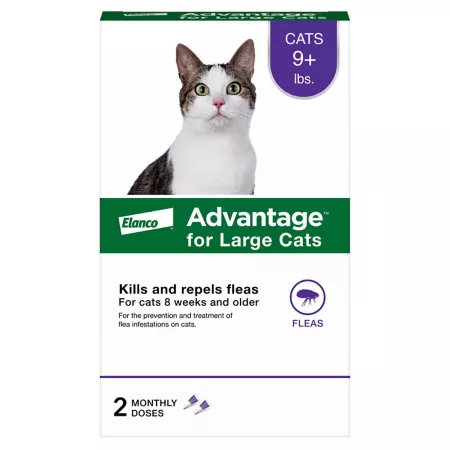 Advantage Topical Flea Prevention for Large Cats 9 lbs and Up 2 Month Supply 2 ct Cat Flea & Tick Topical Treatments