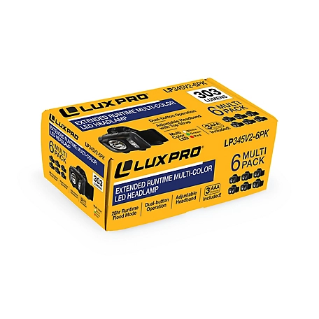LUXPRO Multi-Function Multi-Color LED Heandlamp 303 Lumens, 6 pk., LP345V2-6PK