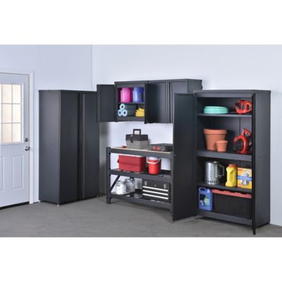 Image showing 5 th Edsal 28 in. x 14 in. x 26 in. Ready to Assemble Wall Cabinet, Black