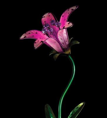 Image showing  Solar Tiger Lily Stake - Pink