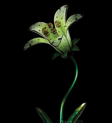 Image showing  Solar Tiger Lily Stake - White