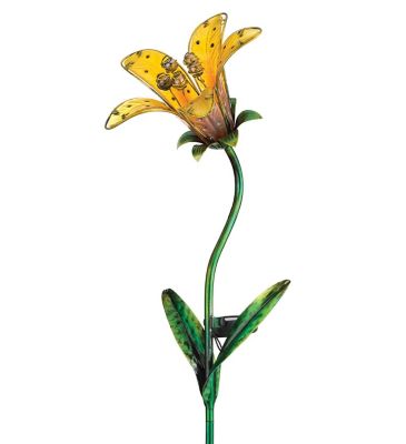 Image showing  Solar Tiger Lily Stake - Yellow