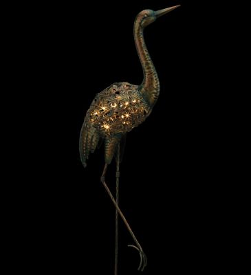 Image showing  44 in. Solar Bird Stake, Crane