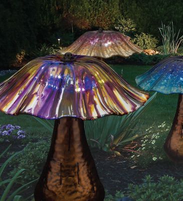 Image showing  13.75 in. Solar Toadstool Stake, Blue