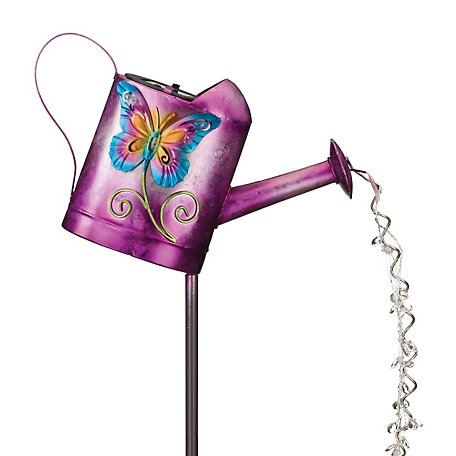 Regal Art & Gift Watering Can Solar Stake - Butterfly