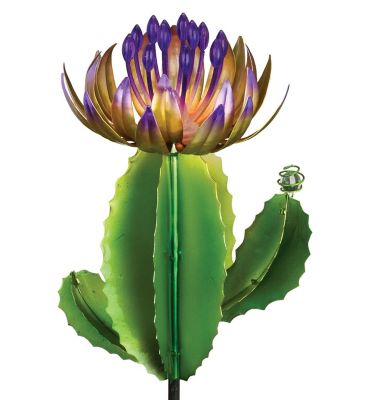 Regal Art & Gift Barrel Cactus Solar Stake - Purple