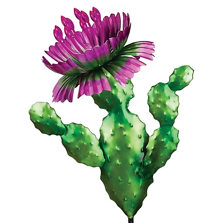 Regal Art & Gift Prickly Pear Cactus Solar Stake - Pink