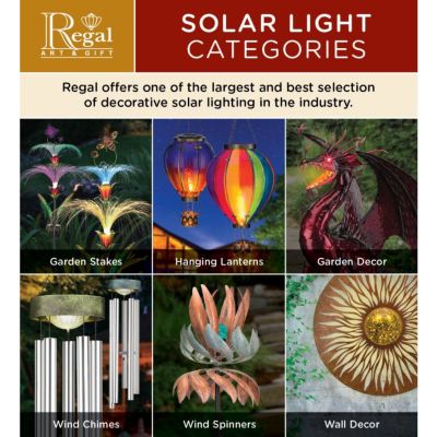 Image showing  20 in. Solar-Powered Edison Round Lantern