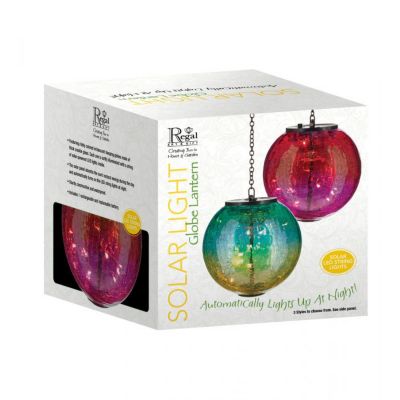 Image showing  16.25 in. Solar-Powered Globe Lantern, Blue