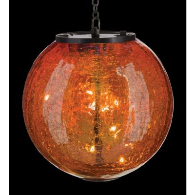 Image showing  16.25 in. Solar-Powered Globe Lantern, Orange