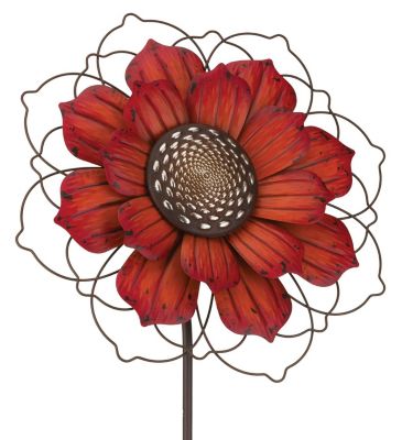 Regal Art & Gift Giant Rustic Flower Stake - Red