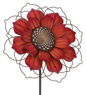 Image showing  Giant Rustic Flower Stake - Red