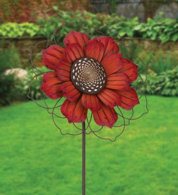 Image showing  Giant Rustic Flower Stake - Red