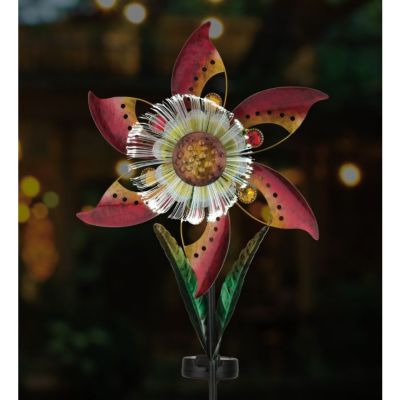 Image showing  Blossom Solar Spinner Stake - Orange