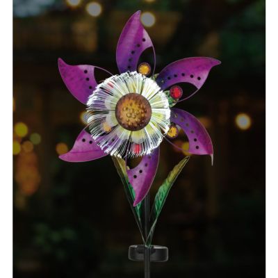 Image showing  Blossom Solar Spinner Stake - Pink