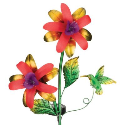Image showing  Fantasy Flower Solar Stake - Fuchsia