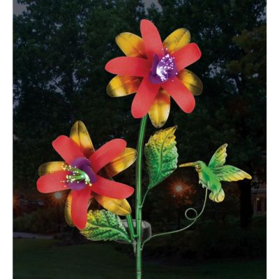 Image showing  Fantasy Flower Solar Stake - Fuchsia