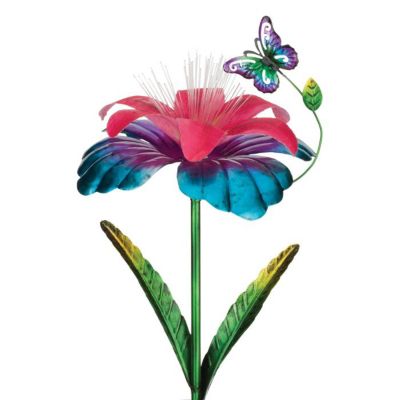 Image showing  Fantasy Flower Solar Stake - Hibiscus