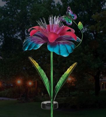 Image showing  Fantasy Flower Solar Stake - Hibiscus