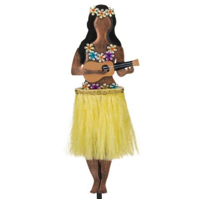 Image showing  36 in. Hula Girl Solar Motion Stake, Ukelele