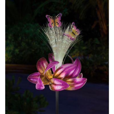 Image showing  45.5 in. Sparkle Solar Spinner Stake, Butterfly
