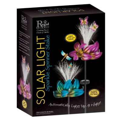 Image showing  45.5 in. Sparkle Solar Spinner Stake, Butterfly