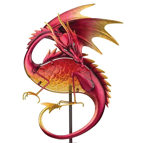 Regal Art & Gift Dragon Solar Stake - Red