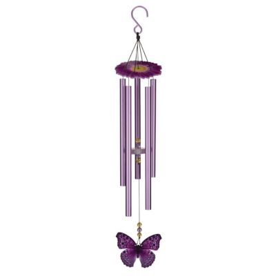 Regal Art & Gift 32 in. Butterfly Chime, Purple Emperor