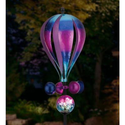 Image showing  60 in. Balloon Solar Wind Spinner Stake, Purple
