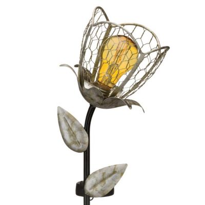 Regal Art & Gift Edison Solar Stake, Flower Up