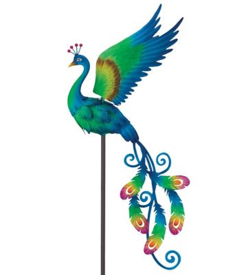 Regal Art & Gift Bird Jiggly Stake - Peacock