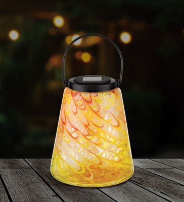 Image showing  Swirl Solar Lantern - Amber