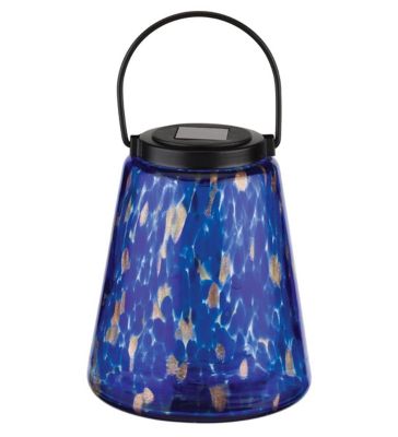 Image showing  9 in. Solar-Powered Swirl Lantern, Indigo