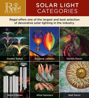 Image showing 5 th Regal Art & Gift 9 in. Solar-Powered Swirl Lantern, Indigo