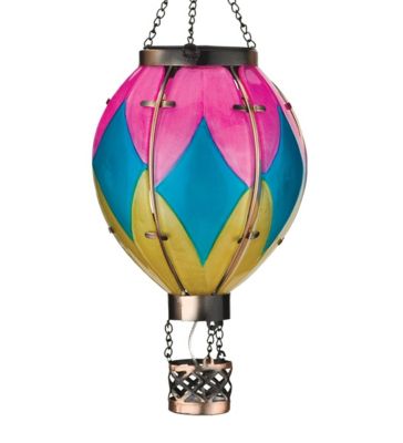 Regal Art & Gift Small Solar-Powered Hot Air Balloon Lantern, Diamond