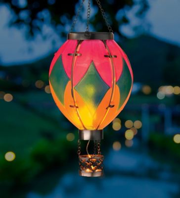 Image showing  Small Solar-Powered Hot Air Balloon Lantern, Diamond