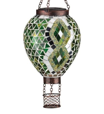 Regal Art & Gift Mosaic Hot Air Balloon Solar Lantern - Green