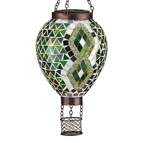 Regal Art & Gift Mosaic Hot Air Balloon Solar Lantern - Green