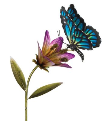 Regal Art & Gift Butterfly Flower Stake - Blue