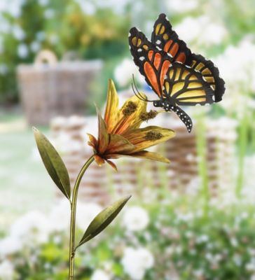 Image showing  Butterfly Flower Stake, Orange