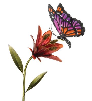 Regal Art & Gift Butterfly Flower Stake - Pink