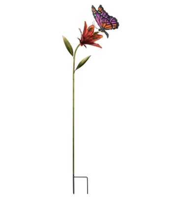 Image showing  Butterfly Flower Stake, Pink