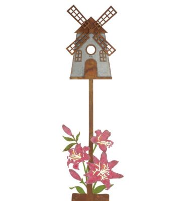 Regal Art & Gift Rustic Birdhouse Stake - Windmill