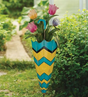 Image showing  Umbrella Flower Stake, Blue