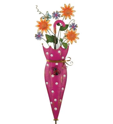 Regal Art & Gift Umbrella Flower Stake - Pink