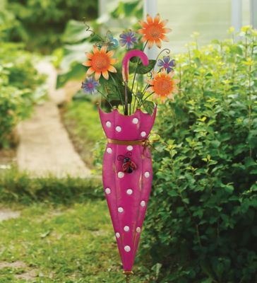 Image showing  Umbrella Flower Stake, Pink