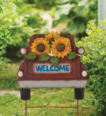 Image showing  Sunflower Garden Stake, Truck