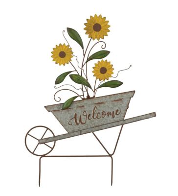 Image showing  25.75 in. Sunflower Garden Stake, Welcome