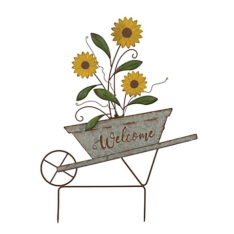 Tractor Stake Regal & Sunflower Garden Welcome Art at Supply - Gift