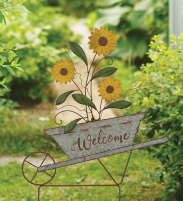 Image showing  25.75 in. Sunflower Garden Stake, Welcome